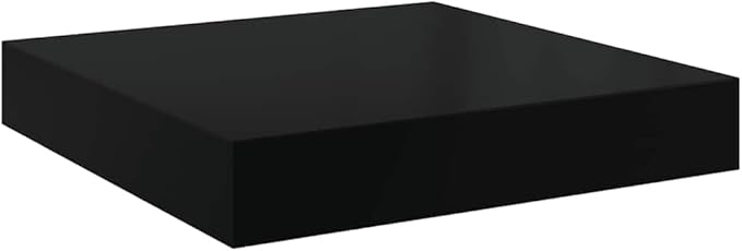Floating Wall Shelves Set of 2, Modern Invisible Mounting Display Shelves for Living Room & Bedroom, High Gloss Black 15.7x9.1 Inches, Durable MDF and Metal for Books Decor Photos