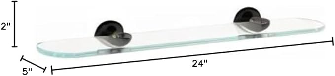 Alno A8350 Contemporary Glass Bathroom Shelf 24-in, Bronze