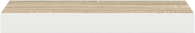 Floating Wall Shelf Oak and White Honeycomb Display Ledge, Modern Wood Wall Mounted Shelf for Living Room Bedroom Decor, Space Saving Storage Organizer, 15.7 x 15.7 Inch