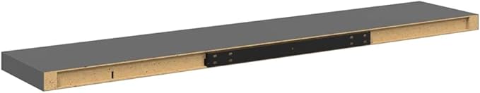 Floating Wall Shelf, Large Modern High Gloss Grey MDF Rectangular Display Shelves for Bedroom, Living Room, Home Decor, 47.2 Inch Long