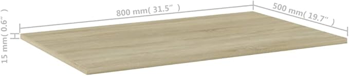 Sonoma Oak Wall-Mounted Shelf Set of 4 Engineered Wood Medium Simplistic Design for Home Storage and Organization