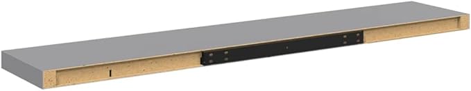 47.2 Inch Floating Wall Shelf, Long Modern Grey Display Ledge for Living Room, Bedroom, Home Office, Sturdy MDF Wall Mount Storage Shelf for Books, Photos, Decor