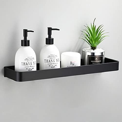 Bathroom Shelf Bathroom Shelf Wall Shelves Shelf Aluminum Black Bathroom Corner Shelf Wall Mounted Black Aluminum Kitchen Storage Holder Floating Shelves (Color : White)