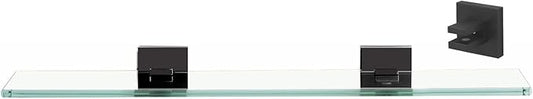 Alno Contemporary II 18" Glass Shelf With Brackets - Satin Brass