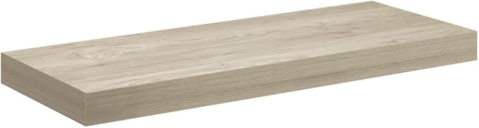 Floating Wall Shelf Oak 23.6"x9.3"x1.5", Modern Honeycomb MDF Display Shelves for Bedroom, Living Room, Bathroom, Invisible Mounting Home Decor Storage Rack