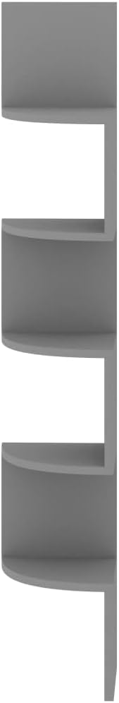 Wall Corner Shelf, 5-Tier Floating Corner Shelves for Living Room Bedroom, Modern Matte Grey Engineered Wood Storage Display Rack, 48.4 Inches Tall