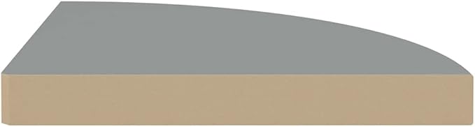 Floating Corner Shelves Set of 4 Gray 13.8"x13.8" Wall Mounted Shelves with Invisible Bracket, Honeycomb MDF & Metal Storage Shelving for Bathroom Bedroom Living Room Home Decor