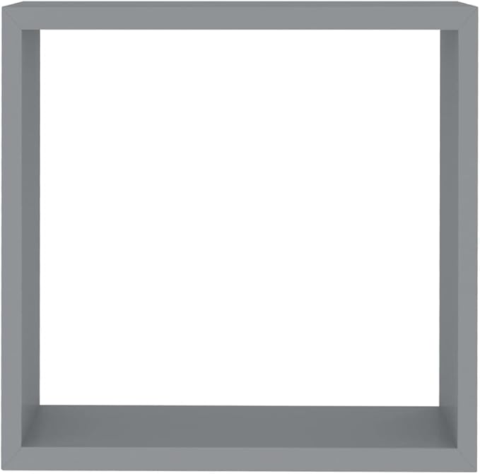 Wall Cube Shelves 3 pcs Gray MDF Corner Organizer Set with Invisible Mounting System for Living Room Bedroom Decor Display Books Plants