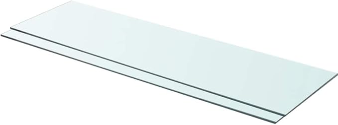 Tempered Glass Shelves 2 Pack 35.4x9.8 Inch Clear Display Panels for Slatwall, 33.1lb Capacity Modern Wall Shelving for Home Store Retail Organization