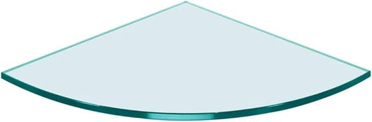 Dulles Glass 16" x 16" Quarter Round Floating Glass Shelf - Shelf Only - Tempered - 3/8" Thick - Flat Polished Glass