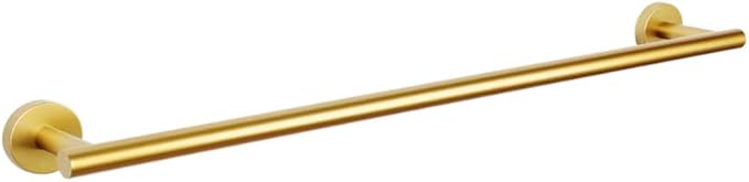 Stainless Steel 24-Inch Bathroom Single Towel Bar Gold Towel Holder, Wall Mount Towel Back Rod Hotel Style