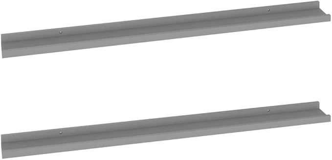 Gray Wall Shelves Set of 2, 39.4 Inch Floating for Living Room Decor, Heavy Duty MDF Wall Mounted Storage Shelves for Books Plants Display
