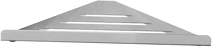 Single Stainless Steel Triangular Shelf Shelf Bathroom Black Corner Shelf Shiny (Silver One Size)