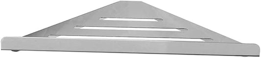 Single Stainless Steel Triangular Shelf Shelf Bathroom Black Corner Shelf Shiny (Silver One Size)