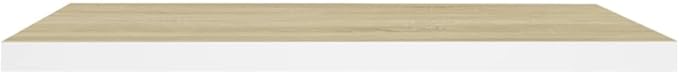 Floating Wall Shelves 2 Pack Oak White 31.5x9.3x1.5 Inches MDF Modern Invisible Mounting Display Rack for Living Room Bedroom Home Decor Storage