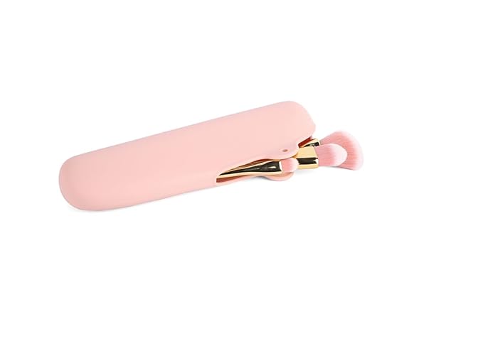 Womens Soft Silicone Travel Makeup Brush holder,Dust-proof Portable, Soft and Eco-Friendly Beauty Make up Organizer (1, Dark pink Brush Holder)