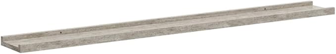 Wall Shelf Set of 4, 39.4 Inch Long Floating Shelves for Living Room Bedroom, Modern Concrete Grey MDF Display Ledges for Books Photos Decor, Space-Saving Wall Storage