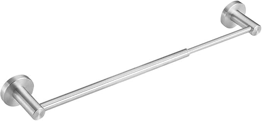 Retractable #304 Stainless Steel Towel Bar, Single bar or Double bar Optional,Adjustable Length from 16 inches to 28.9 Inches (Brushed Nickel, Single Towel Bar)