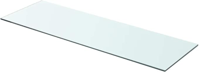 Tempered Glass Shelf Panel 31.5x9.8 Inches Clear, Heavy Duty Wall Mounted Display Shelf for Slatwall, Modern Floating Glass Shelves for Home Decor and Retail Store, Holds 33 lbs