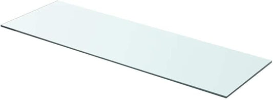Tempered Glass Shelf Panel, 31.5 x 9.8 Inch Floating Wall Shelf, Clear Rectangular Display Board for Home Decor, Books, Collectibles, Heavy Duty Storage