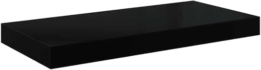 Floating Wall Shelf, Modern High Gloss Black Honeycomb MDF Display Ledge, Minimalist Storage Rack for Books, Photos, and Decor, 19.7 Inch