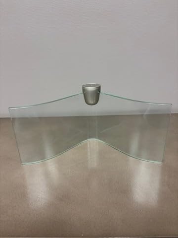 LTL Home Products Heron Floating Glass Shelf Kit by Wallscapes – Decorative Tempered Glass Wall Shelf with Brackets, Modern Wall-Mounted Display Shelf for Home Décor, Assorted Colors (Clear)