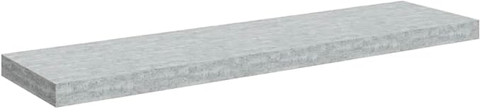 Set of 2 Floating Wall Shelves, 35.4 Inch Modern Rectangular MDF Display Ledge, Decorative Concrete Grey Storage Shelves for Living Room, Office, Books and Knick-Knacks