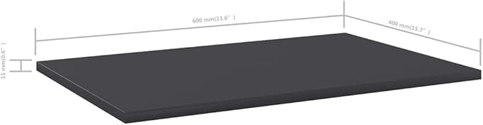 Set of 8 Grey Engineered Wood Wall Mounted Shelves 23.6x15.7x0.6 Inch Shelf Boards for Modern Home Storage and Display
