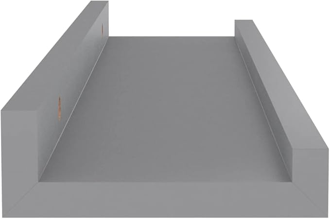 Wall Shelves 4 pcs Gray Floating for Wall Decor, 15.7x3.5x1.2 Inches MDF Storage for Living Room Bedroom Kitchen, Easy Install Display Shelves for Plants Books Decorations