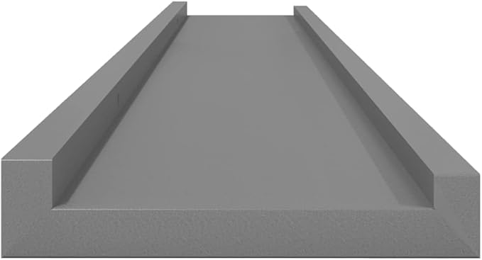 Set of 4 Floating Wall Shelves, 45.3 Inch Modern Grey MDF Storage Display Ledges for Living Room, Bedroom, and Home Office Organization