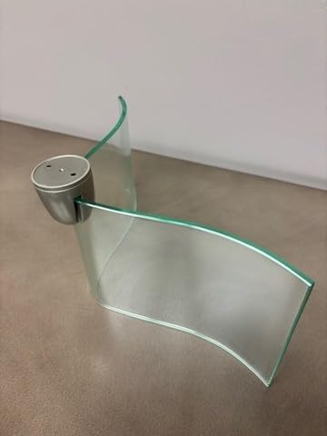 LTL Home Products Heron Floating Glass Shelf Kit by Wallscapes – Decorative Tempered Glass Wall Shelf with Brackets, Modern Wall-Mounted Display Shelf for Home Décor, Assorted Colors (Clear)