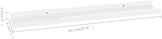 Wall Shelves 4 pcs High Gloss White 23.6x3.5x1.2 Inches Floating for Wall Decor, Modern Display Shelves for Living Room, Kitchen, Bathroom Storage Organizer with Easy Installation