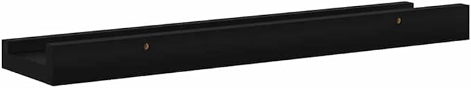 Floating Wall Shelves Set of 4, 15.7 inch Matte Black MDF Display Ledge Shelves for Bedroom, Living Room, Kitchen Wall Mounted Storage Organizer