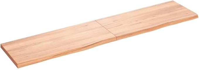Wall Shelf 70.9 Inch Solid Oak Wood Floating Shelves for Living Room, Rustic Live Edge Storage Organizer Display Ledge, Durable Heavy Duty Wood Wall Decor