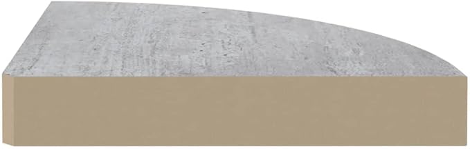Corner Floating Shelves Set of 4 Concrete Gray 13.7"x13.7" Wall Mounted Storage Shelves with Metal Bracket for Bathroom Bedroom Living Room Home Decor
