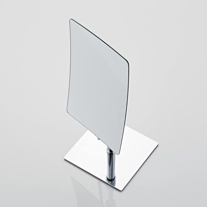 Table Standing Rectangular Vanity Makeup Mirror with 3X Magnification, High Adjustable, Made of 304 Stainless Steel, for Hotel Bathroom Polished Chrome