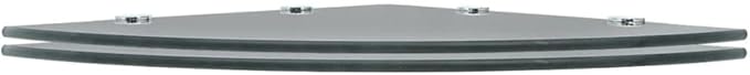 Floating Corner Shelves 2 pcs with Chrome Supports Glass Black 17.7"x17.7" Modern Wall Storage Shelf for Kitchen, Bathroom, Living Room, Bedroom
