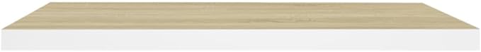 Floating Wall Shelf 31.5 inch Invisible Mounting Display Rack for Living Room Bedroom, Modern Oak White MDF Shelf with 22lb Capacity for Books Decor