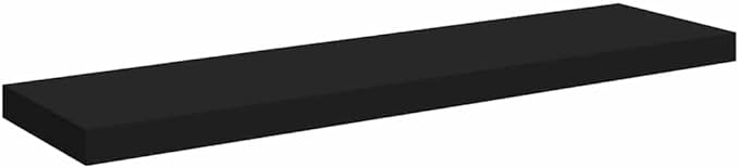 Set of 2 Floating Wall Shelves, 35.4 Inch Modern Matte Black Storage Ledge for Living Room Bedroom, Sturdy MDF Display Shelf with Invisible Mounting Hardware
