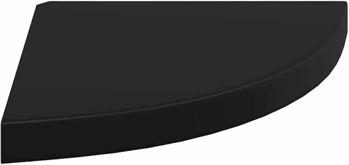 Floating Corner Shelves Set of 2, Black Wall Mounted for Living Room Bedroom, 13.8 Inch MDF Display Shelves with Invisible Bracket, Easy Install Modern Corner Floating Shelf