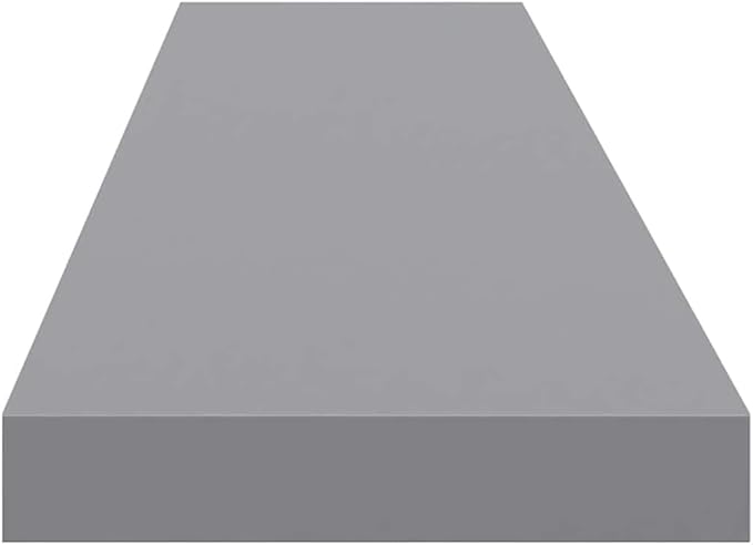 Set of 2 Floating Wall Shelves 47.2 Inch, Modern Long Grey Display Ledge for Bedroom Living Room Office, Wall Mounted Storage MDF Shelf