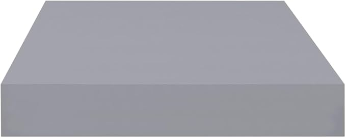 Floating Wall Shelves 2 Pack Gray Modern Display Rack with Invisible Mounting System for Living Room Bedroom Office Decor 15.7x9.1 Inches