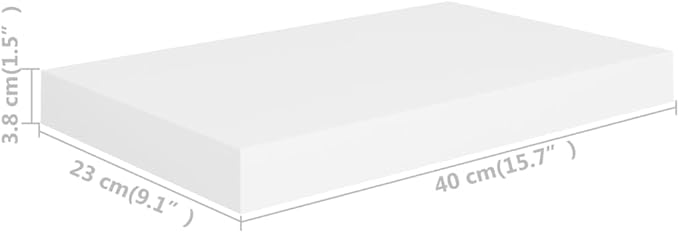 Floating Wall Shelf White 15.7x9.1x1.5 Invisible Mounting Display Rack for Home Decor Books Collectibles Modern MDF Honeycomb Design