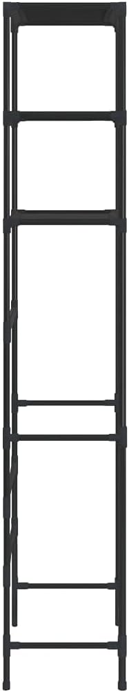 vidaXL Storage Shelf Black Stainless Steel, Plastic, Non-Woven Fabric