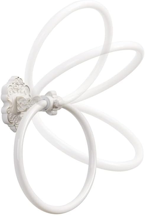 SDH Bathroom Towel Ring - Vintage Style Cream Towel Hanger - Wall Mount Kitchen & Bathroom Hand Towel Holder - Pack of 1 Heavy Duty Decorative Aluminum Hanging Ring for Bathroom