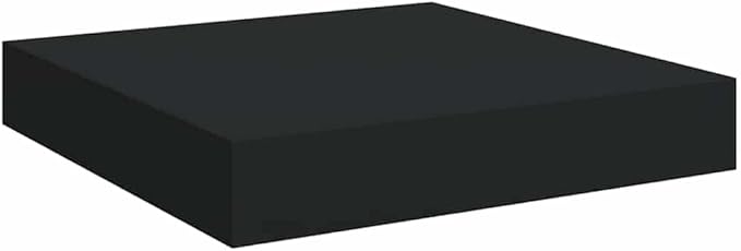Floating Wall Shelves Set of 2, Black Modern Invisible Mounting Display Shelves for Living Room Bedroom, 9.1x9.3x1.5 Inches MDF Board with Metal Frame, Holds 11lb Each for Decor Books Plants