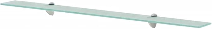 39.4" Floating Shelf Wall Mounted Clear Tempered Glass with Zinc Brackets - 33lb Capacity Bathroom Bedroom Living Room Shelves for Storage & Display
