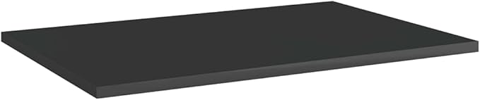 Wall Mounted Shelf Set of 8 High Gloss Black Engineered Wood Boards for Storage and Display