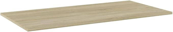 Sonoma Oak Engineered Wood Wall Mounted Shelf Set of 4 Rectangular Shelves for Books and Decor Storage