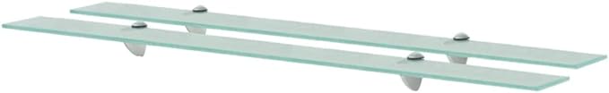 Floating Shelves 2 pcs,Bathroom Shelves,Decor Shelf,Display Shelf,Cloud Shelf,Square Wall Shelf,Easy to Assemble,for Bathroom, Living Room, Bedroom, Kitchen, Glass 39.3"x7.9" 0.3"